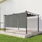 Pérgola de Jardín 4x3 m con Techo Retráctil 3 Laterales Enrollables UPF30+ Cenador de Jardín para Patio Exterior Gris