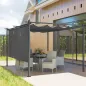 Pérgola de Jardín 4x3 m con Techo Retráctil 3 Laterales Enrollables UPF30+ Cenador de Jardín para Patio Exterior Gris