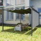 Pérgola de Jardín 4x3 m con Techo Retráctil 3 Laterales Enrollables UPF30+ Cenador de Jardín para Patio Exterior Gris