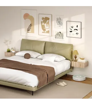 Set de 2 Mesillas de Noche de Pared Mesitas de Noche Flotantes con 1 Cajón para Dormitorio 40x30x15 cm Roble