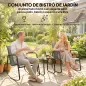 Conjunto de Jardín de 3 Piezas con 2 Sillas Mecedoras Mesa con Encimera de Vidrio y Estructura de Acero para Patio Gris Conjunto de Jardín de 3 Piezas con 2 Sillas Mecedoras Mesa con Encimera de Vidrio y Estructura de Acero para Patio Gris