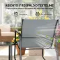 Conjunto de Jardín de 3 Piezas con 2 Sillas Mecedoras Mesa con Encimera de Vidrio y Estructura de Acero para Patio Gris Conjunto de Jardín de 3 Piezas con 2 Sillas Mecedoras Mesa con Encimera de Vidrio y Estructura de Acero para Patio Gris