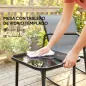 Conjunto de Jardín de 3 Piezas con 2 Sillas Mecedoras Mesa con Encimera de Vidrio y Estructura de Acero para Patio Gris Conjunto de Jardín de 3 Piezas con 2 Sillas Mecedoras Mesa con Encimera de Vidrio y Estructura de Acero para Patio Gris