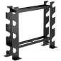 Soporte para Mancuernas de 4 Niveles Estante de Pesas de Acero Resistente para Gimnasio Casa Carga 200 kg 70x21x55 cm