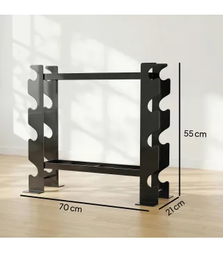 Soporte para Mancuernas de 4 Niveles Estante de Pesas de Acero Resistente para Gimnasio Casa Carga 200 kg 70x21x55 cm