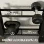 Soporte para Mancuernas de 4 Niveles Estante de Pesas de Acero Resistente para Gimnasio Casa Carga 200 kg 70x21x55 cm