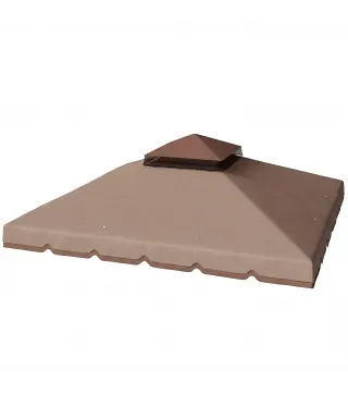 Toldo de Recambio 3x3 m con Techo Doble Orificios de Drenaje y UPF 30+ Solo Toldo NO Incluye Marco Caqui