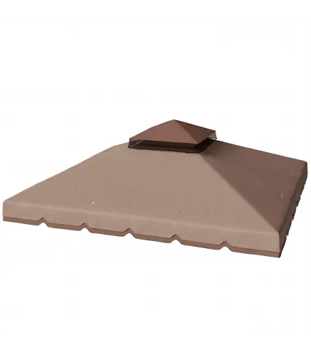 Toldo de Recambio 3x3 m con Techo Doble Orificios de Drenaje y UPF 30+ Solo Toldo NO Incluye Marco Caqui