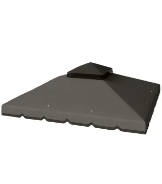 Toldo de Recambio 3x3 m con Techo Doble Orificios de Drenaje y UPF 30+ Solo Toldo NO Incluye Marco Gris Claro