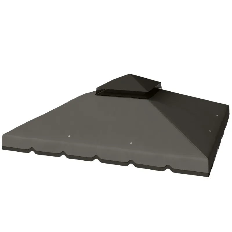 Toldo de Recambio 3x3 m con Techo Doble Orificios de Drenaje y UPF 30+ Solo Toldo NO Incluye Marco Gris Claro