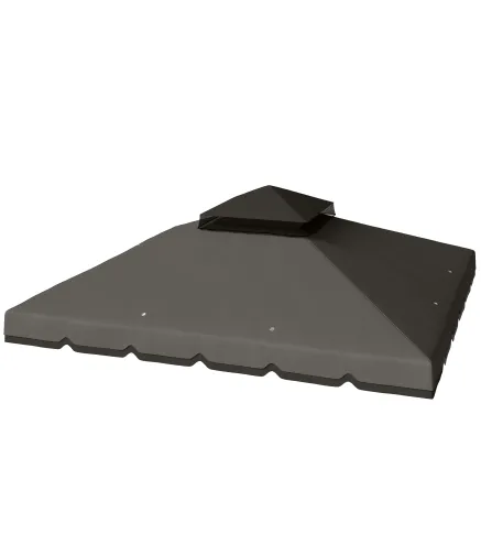 Toldo de Recambio 3x3 m con Techo Doble Orificios de Drenaje y UPF 30+ Solo Toldo NO Incluye Marco Gris Claro