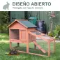Conejera de Exterior Hecha de Madera Jaula para Conejos Dos Niveles con Techo Puerta y Ventana Bandeja Extraíble y Lavable Alta