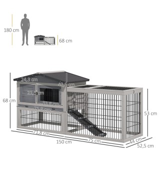 Casa para conejos de madera