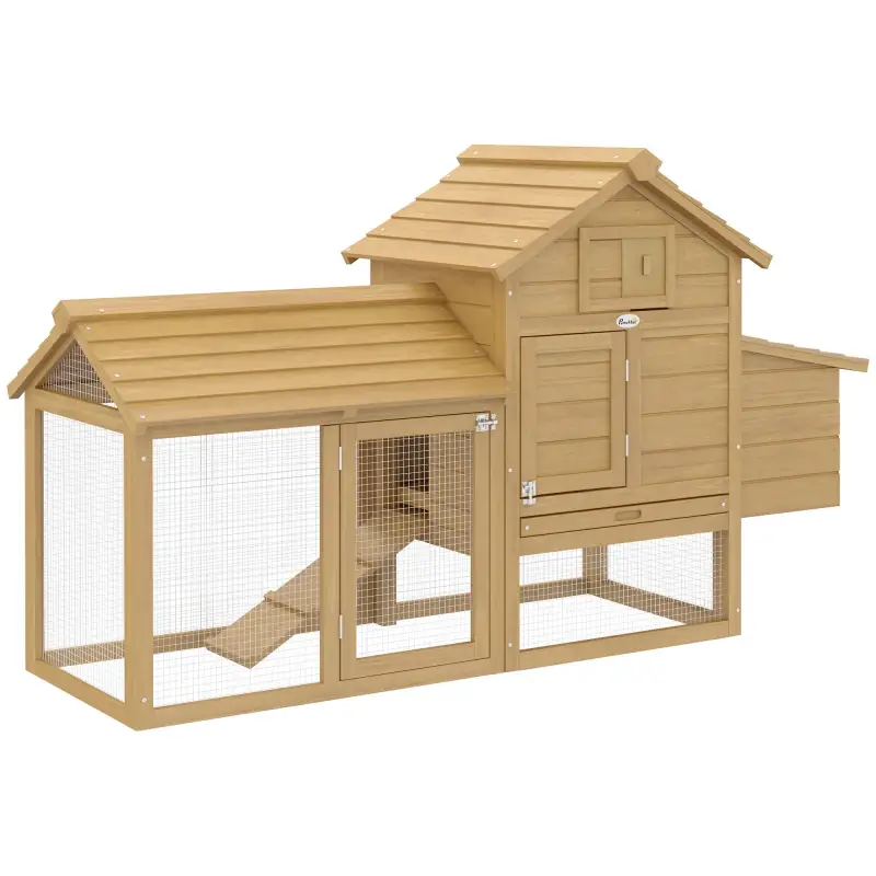 Gallinero de Madera para Exterior XXL Gallinero con 2 Corrales de Alambre Caja Nido con Techo Abrible Bandeja Extraíble de Metal Gallinero de Madera para Exterior XXL Gallinero con 2 Corrales de Alambre Caja Nido con Techo Abrible Bandeja Extraíble de Metal