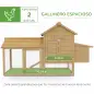 Gallinero de Madera para Exterior Jaula para 2-3 Gallineras con 2 Corrales de Alambre Techo Abrible Caja Nido Bandeja Extraíble