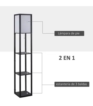 Lámpara de Pie con Estantes