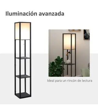Lámpara de Pie con Estantes