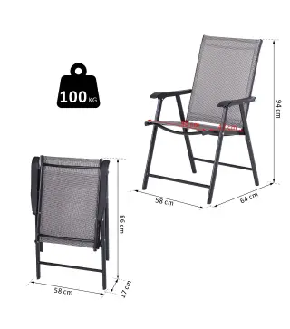 Conjunto de 2 Sillas Plegables