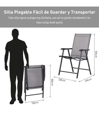 Conjunto de 2 Sillas Plegables