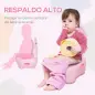 Orinal Infantil con Forma de Hipopótamo con Asas para Niños a partir de 6 Meses Inodoro de Aprendizaje 40x30x23 cm Rosa