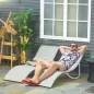 2 Tumbonas Plegables en Forma de S Ergonómica con Marco de Aluminio Texteline para Piscina Patio Jardín Terraza 165x61x63 cm Cre