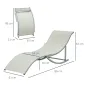 2 Tumbonas Plegables en Forma de S Ergonómica con Marco de Aluminio Texteline para Piscina Patio Jardín Terraza 165x61x63 cm Cre