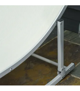 2 Tumbonas Plegables en Forma de S Ergonómica con Marco de Aluminio Texteline para Piscina Patio Jardín Terraza 165x61x63 cm Cre