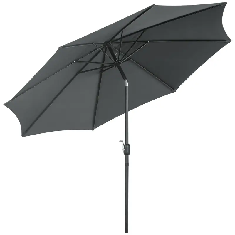 Sombrilla de Jardín Ø295x250 cm con Manivela Parasol Exterior con Mecanismo de Inclinación y Poste Desmontable de Metal para Ter Sombrilla de Jardín Ø295x250 cm con Manivela Parasol Exterior con Mecanismo de Inclinación y Poste Desmontable de Metal para Ter