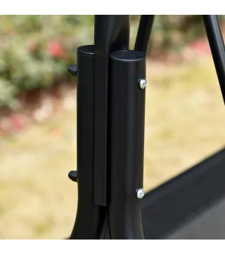 Columpio de Jardín de Exterior de 2 Plazas Silla Balancín con Parasol Techo Ajustable en Ángulo Terraza Balcón Exterior Carga 20