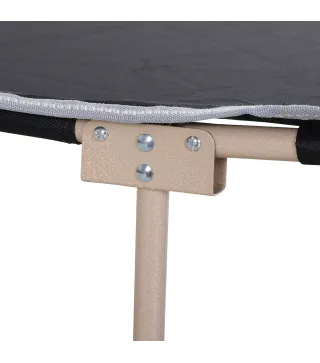 Cama de Acampada con 1 Bolsillo Lateral Bolsa de Transporte y Marco de Acero Carga 150 kg 190x68x52 cm Negro