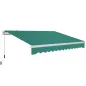 Toldo Manual 395x245 cm con Manivela Toldo Balcón Patio Terraza de Aluminio y Tejido Poliéster 280 g/m² Anti-UV Verde Toldo Manual 395x245 cm con Manivela Toldo Balcón Patio Terraza de Aluminio y Tejido Poliéster 280 g/m² Anti-UV Verde