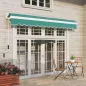 Toldo Manual 395x245 cm con Manivela Toldo Balcón Patio Terraza de Aluminio y Tejido Poliéster 280 g/m² Anti-UV Verde Toldo Manual 395x245 cm con Manivela Toldo Balcón Patio Terraza de Aluminio y Tejido Poliéster 280 g/m² Anti-UV Verde