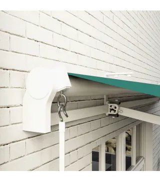 Toldo Manual 395x245 cm con Manivela Toldo Balcón Patio Terraza de Aluminio y Tejido Poliéster 280 g/m² Anti-UV Verde