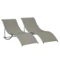 Conjunto de 2 Tumbonas de Jardín Tumbonas Plegables con Marco de Aluminio Texteline para Piscina Patio 165x61x63 cm Gris