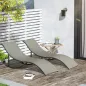 Conjunto de 2 Tumbonas de Jardín Tumbonas Plegables con Marco de Aluminio Texteline para Piscina Patio 165x61x63 cm Gris