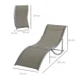 Conjunto de 2 Tumbonas de Jardín Tumbonas Plegables con Marco de Aluminio Texteline para Piscina Patio 165x61x63 cm Gris