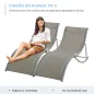 Conjunto de 2 Tumbonas de Jardín Tumbonas Plegables con Marco de Aluminio Texteline para Piscina Patio 165x61x63 cm Gris