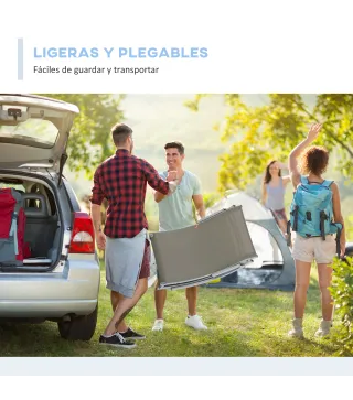 Conjunto de 2 Tumbonas de Jardín Tumbonas Plegables con Marco de Aluminio Texteline para Piscina Patio 165x61x63 cm Gris