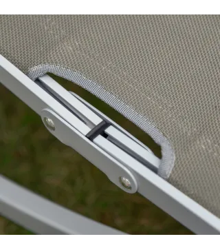 Conjunto de 2 Tumbonas de Jardín Tumbonas Plegables con Marco de Aluminio Texteline para Piscina Patio 165x61x63 cm Gris