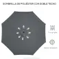 Sombrilla de Jardín Ø295x250 cm con Manivela Parasol Exterior con Mecanismo de Inclinación y Poste Desmontable de Metal para Ter