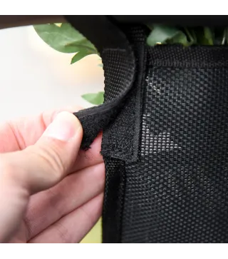 Mecedora de Exterior Tumbona Mecedora con Reposabrazos Reposacabezas Acolchado y Bolsillo Lateral 150x62x88 cm Negro