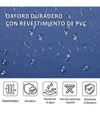 Cama de Acampada con 1 Bolsillo Lateral Bolsa de Transporte y Marco de Acero Carga 150 kg 190x68x52 cm Azul