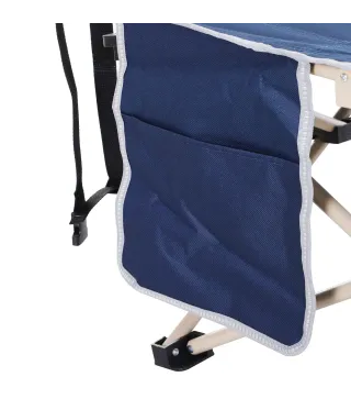 Cama de Acampada con 1 Bolsillo Lateral Bolsa de Transporte y Marco de Acero Carga 150 kg 190x68x52 cm Azul