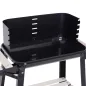 Barbacoa de Carbón Vegetal BBQ con Altura de Parrilla Ajustable Estantes y Ruedas para Exterior 83x46x87 cm Negro