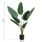 Planta de Decoración Artificial de Palma Árbol Realista con Maceta 7 Hojas para Interior Ø15x120 cm Verde