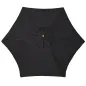 Sombrilla de Jardín Ø250x230 cm Parasol de Terraza con Marco de Madera 6 Varillas Sistema de Cuerda e Impermeable Negro