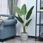 Planta de Decoración Artificial de Palma Árbol Realista con Maceta 7 Hojas para Interior Ø15x120 cm Verde