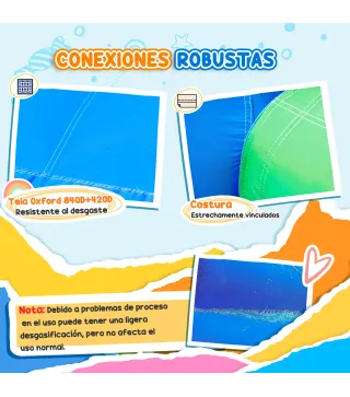 Castillo Inflable para Niños +3 Años con Tobogán Trampolín Piscina y Bolsa de Transporte 330x245x215 cm Multicolor
