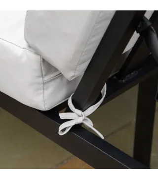 Conjunto de Muebles de Jardín 3 Piezas de Aluminio Juego de Muebles con Mesa de Vidrio Sofá de 5 Plazas con Respaldo Ajustable y