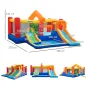 Castillo Hinchable con 2 Toboganes 2 Camas de Salto y Piscina para Niños +3 Años Incluye Inflador y Bolsa de Transporte para Int